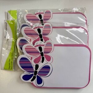 Butterfly Magnetic Notepad Treasured Expressions 3pc-2 New Sealed 1 Open Office